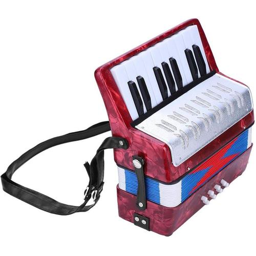 Accordéon Débutant,Instrument De Musique Piano Basse Pour Débutants Pour Étudiants(Rouge)