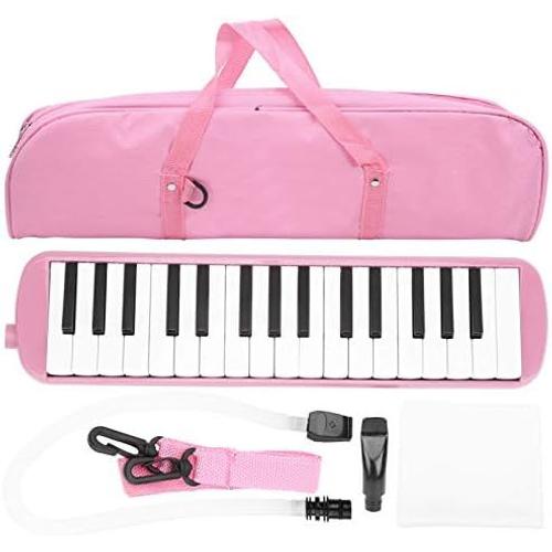 Instrument De Musique À Clavier Melodica Air Piano À 32 Touches Avec Sac De Transport Et Embout Court (Rose)