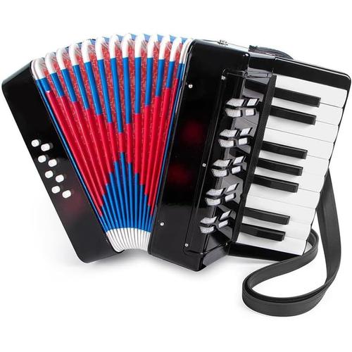 Accordeon Enfant¿Accordeon¿Accordéon Piano 17 Touches 8 Basses Instrument De Musique Avec Sangle En Cuir Rétractable¿Convient Aux Débutants,Aux Adultes Ou Aux Étudiants Instruments Éducatifs,Cadeaux