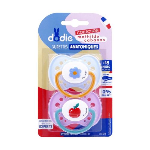 Lot De 2 Sucettes Anatomiques En Silicone 18m+ Mathilde Cabanas Rose - Multicolore