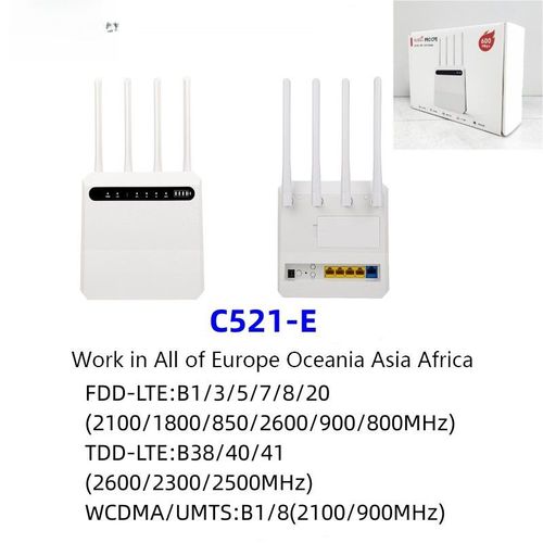 Routeur 4G C521 version européenne de Algérie et Maroc WIFI multi-ports LTE sans fil CPE avec batterie prise de pouvoir américaine