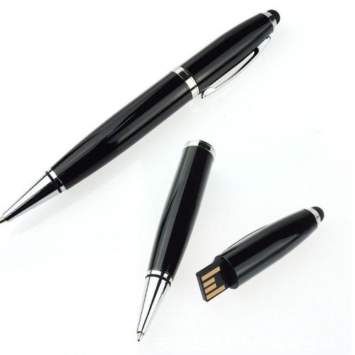 Stylo U-Disk en Métal Multifonctionnel Three-in-One de Promotion pour Affaires et Publicité Cadeau à Noir avec Capacité de 64GB