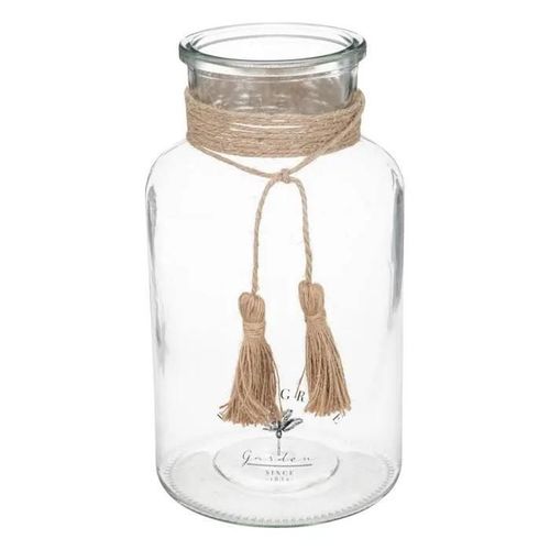 Vase - ATMOSPHERA - Bota - Verre transparent - H25 cm - D. 14,2 cm - Chanvre