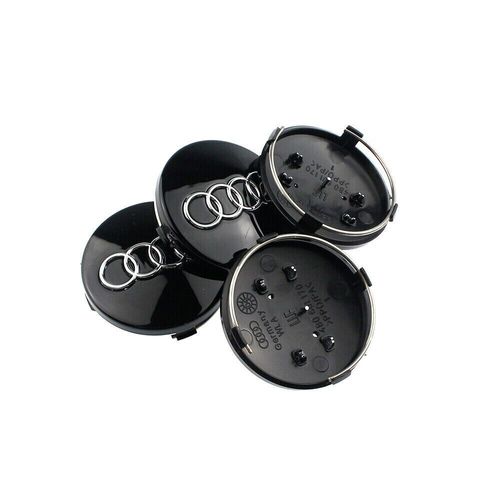 4x 60mm Noir Logo Emblème Cache Moyeu Jante Centre De Roue Pour Audi 4b0601170