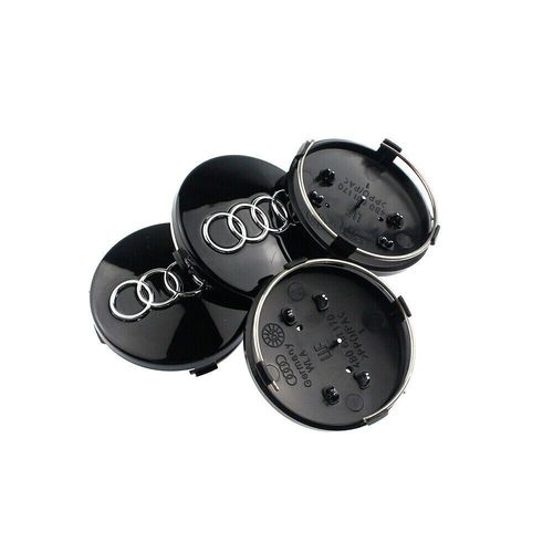 4x 60mm Noir Logo Emblème Cache Moyeu Jante Centre De Roue Pour Audi 4b0601170
