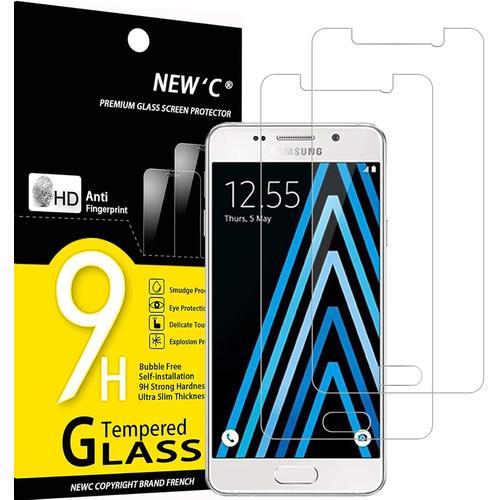 Lot De 2, Verre Trempé Pour Samsung Galaxy A3 2016 (Sm-A310) Film Protection Écran Sans Bulles D'air Ultra Résistant (0,33mm Hd Ultra Transparent) Dureté 9h Glass.[G472]