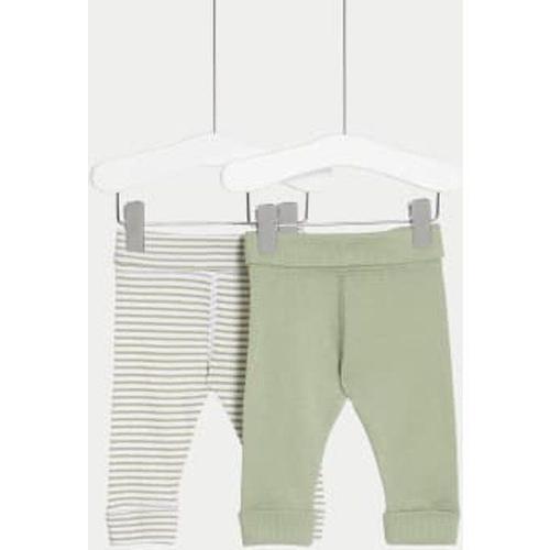 Lot De 3 Leggings Gaufrés 100 % Coton (Jusqu'au 3 Ans) - Vert