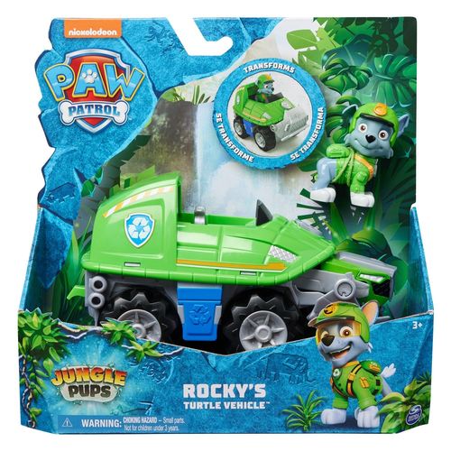 La Pat' Patrouille Vehicule + Figurine Rocky Jungle Pups La Pat' Patrouille