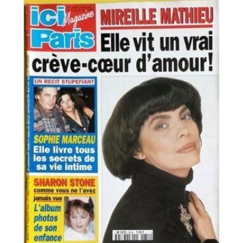 Ici Paris 2654 1996 Mireille Mathieu/Sophie Marceau/Sharon Stone/Cendrine Dominguez/Jean Jacques Lafon/Cecile Auclert/Vartan/Andy Garcia/Evelyne Leclercq