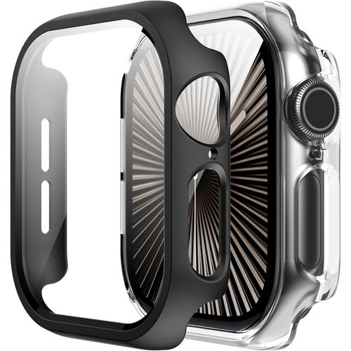 2 Pièces Coque Pour Apple Watch Series 10 42mm Coque De Protection Avec Film De Protection D'écran, Pc Dur 360° Anti-Rayures Anti-Poussière Ultra-Mince Coque De Protection - Transparent+Noir.[G1004]