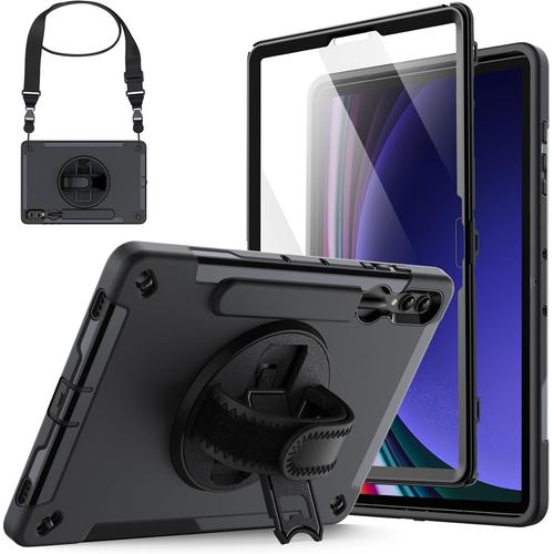 Coque Pour Samsung Galaxy Tab S10 Plus/Tab S9 Plus 12,4 Pouces Avec Protection D'écran Et Support Pour S Pen Porte-Stylet, Étui De Protecteur Tablette Lourd Robuste Résistante Aux (Noir).[G1015]