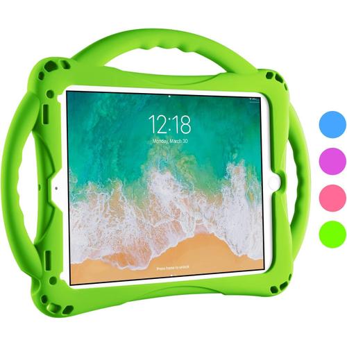 Coque Enfant Pour Ipad 9.7 Pouces, Étui Antichoc Pour Ipad 6, Ipad 5, Ipad Air 2, Ipad Air 1, Ipad Pro 1, Protection Maximale,Très Résistante En Silicone(Ipad 9.7"", Vert).[G1211]