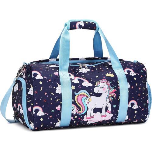 Sac Sport Enfant Sac De Danse Fille Sac De Voyage Enfant Sac Polochon Fille Sac Licorne Avec Poche À Chaussure 18 "L * 9.75" H * 8 "W[X136]