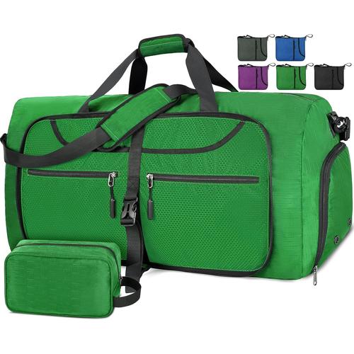 Sac De Voyage Homme Pliable Imperméable Sac De Sport Grand Sac Weekend Maternité Pour Cabine Avion Camping Randonnée 65L[X73]