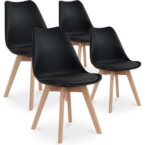 Catherina Lot De 4 Chaises - Scandinave - Noir