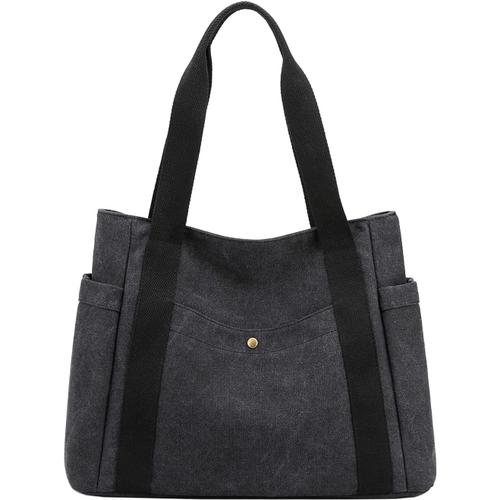 Sac fourre-tout en toile pour femme,sac à main avec poignée sur le dessus.[I883]