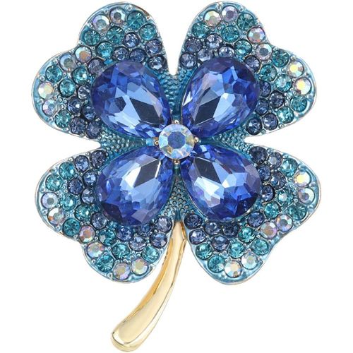 Trèfle À Quatre Feuilles Broche, Broche En Strass Broche En Cristal Broche Femme Broche Vetement Alliage Pins Vintage Pour Fixation De Pull, Châles Et Robes[X27]