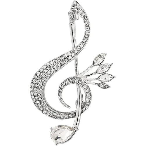 Broche Délicate En Forme De Note De Musique Avec Strass En Forme De Clé De Sol Pour Écharpe Veste Costume Mariée Cor Pour Femme Fille Homme Bouquet De Musicien Cadeau De Mariage[X130]