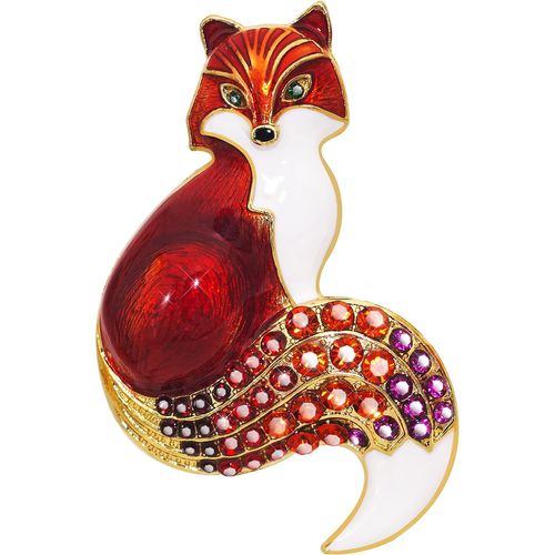 Broche En Cristal Animal Broche Renard Femme Homme Fête Nouvel An Cadeau Écharpe Boutonnée Broche Cartable[X325]