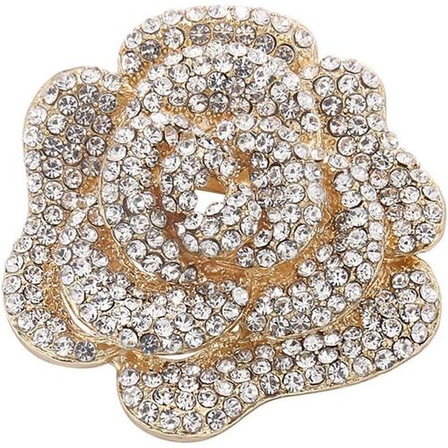 Broche Rose En Strass Pour Femmes Filles Mode Cristal Grande Fleur Broche Épinglettes Robe Élégante Accessoires Bijoux Boutonnière Cor Cadeau Mariage Fête Des Mères[X624]