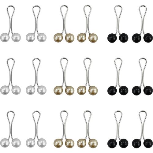 Lot De 18 Épingles De Hijab Musulmanes Imitation Perle Pour Femme - Broche À Clip Avec Perle - Pour Vêtements, Foulards Musulmans[X704]