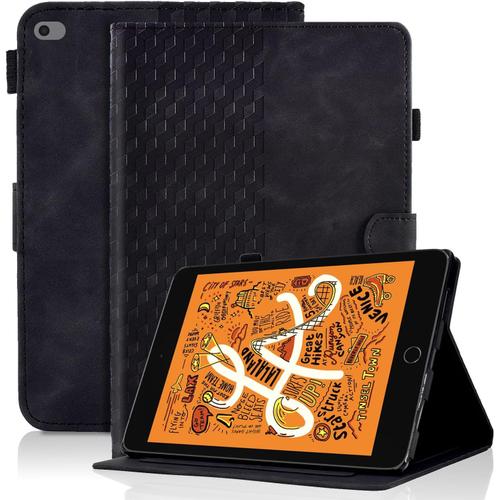 Coque Pour Ipad Mini 5ème Génération 2019/Ipad Mini 4 2015 (7,9 Pouces) Ipad Mini 3/2/1 Housse Cuir Pu Etui De Protection Avec Veille/Réveil Auto Et Multi-Angle Support- Noir[Coq102018]