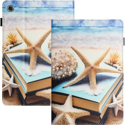 Coque Pour Samsung Galaxy Tab A8 10.5 2022/2021 Sm-X200/X205/X207 Pu+Tpu Coque Tablette Samsung Tab A8 Réveil/Veille Automatique Coque Galaxy Tab A8 Étoile De Mer[Coq102588]