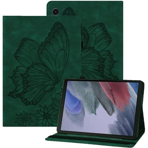 Coque Samsung Galaxy Tab A9 8.7" Papillon En Relief Etui En Cuir Pu Portefeuille Porte-Stylo Tablette Housse De Protection Pour Samsung Galaxy Tab A9 8.7 Pouces Sm-X110/Sm-X115 Ver[Coq104678]