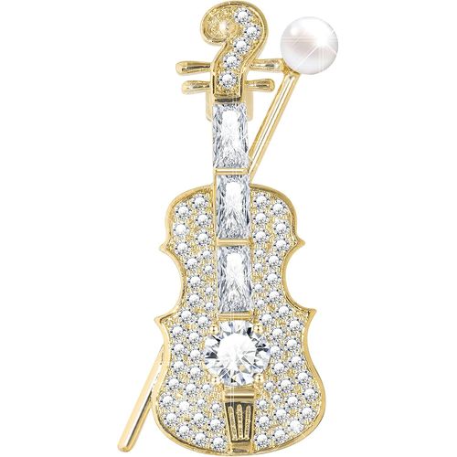 Broches Pour Violon Mode Broches Pour Instruments De Musique Avec Des Pierres De Zircone Cubique Scintillantes Perles Cor Art Déco Broches Party Boîtes Cadeaux Hommes Femmes[X983]
