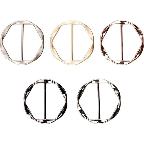 Lot De 5 Clips Pour Anneaux D'écharpe Pinces À Cravate Pour T Shirt Femme Clips De Serrage De Taille En Métal Tendance Pour T Shirt Ample Vêtements Boucle D'écharpe[X1003]