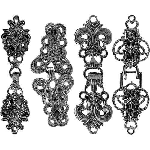 Cardigan Clip 8 Pièces, Robe Clips, Matériau En Alliage De Zinc, Motif Exquis, Style Rétro, Noir, Cardigan Cape Fermoir, Adapté Aux Vestes, Pulls Sans Boutons, Manteaux[X1169]