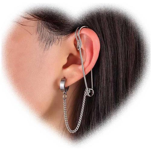 Broche Manchette Chaîne Boucle D'oreille Pour Adolescentes Filles Grande Broche Cartilage Boucle D'oreille Argent Gland Manchette Chaîne Boucle D'oreille Exagérée Pas De Boucles D'oreilles P[X1489]