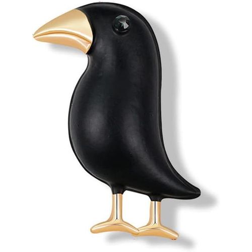 Broche Corbeau Mignon En Forme De Corbeau En Forme De Corbeau - Broche Créative En Forme D'o Au Mignon - Broche En Cristal Pour Femme, Robes, Costumes, Accessoires De Vêtements, Métal[X793]