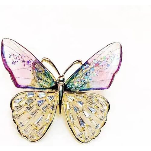 Broche Papillon Délicate Pour Femmes Et Filles Plaqué Or Strass En Cristal Broche De Mariage Clip De Châle Épingle À Nourrice Pour Bouquet De Cor S Pour Chapeau Sac Costume[X267]