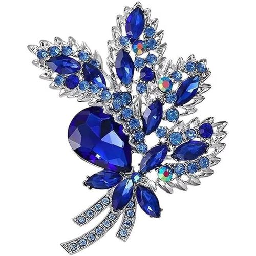 Broches Et Pins Pour Femme Élégante Fleur Strass Épingles De Bouquet En Cristal Pour Femmes Broche Fleur En Strass Pour Cadeau D'anniversaire De Filles Fournitures De Fête De Mariage Noël[X268]