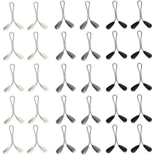 30 Pièces Hijab Clips De Perle Simulée Epingle De Sécurité Pull Clip De Echarpe Clip De Attache Foulard Epingle Hijab Musulmane Pince Chale Broche Pour Femme Fille Vetement Decoration[X283]