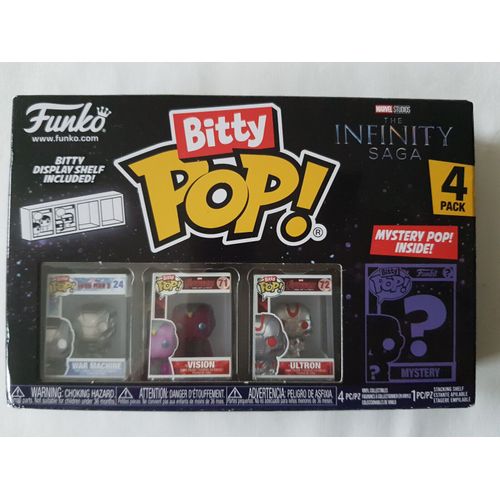 Funko Pop Bitty The Infinity Saga4 Figurines War Machine,Vision,Ultron+ 1 Figurine Mystère