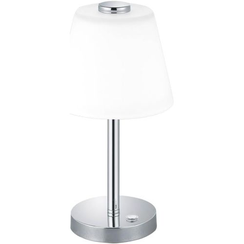 Trio Leuchten Lampe De Table Métal/Abat-Jour En Verre, Intégré, 4 W, Chrome, 15 X 15 X 29 Cm.[G356]