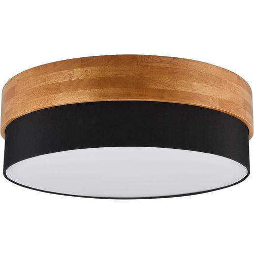 Trio Riolampe De Table, Burton 1xe14, Max.28,0 W Organza, Fumé, Corps: Métal, Noir Mat Ø:12,5cm, H:28,5cm Interrupteur De Cordon,Ip20,Sans Illuminant.[G1758]