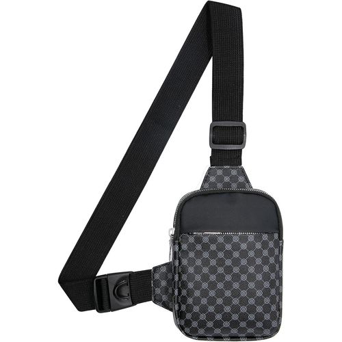 Petit Sac de Poitrine Cuir Sacoche Petite pour Femme Homme, Simili Cuir Sac Bandoulière Telephone Portable Imperméable pour Voyage Sports Cyclisme.[G442]