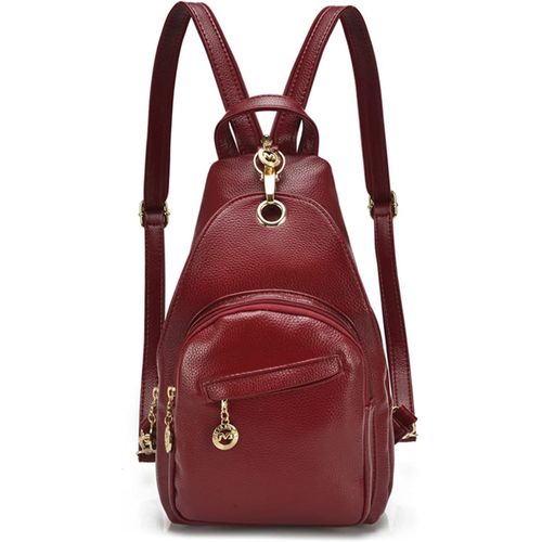 Femme Sac de Poitrine Petit Sacs à Dos Mode Sac à Bandoulière Fille Étanche PU Cuir Sacoche Sac D'épaule la Randonnée Voyager Camping Sling Bag.[G1187]