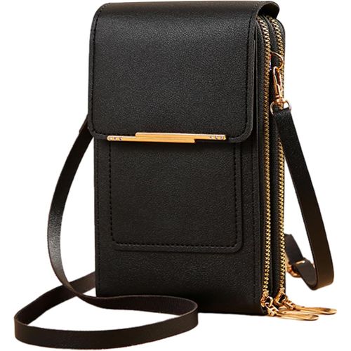 Sac Bandoulière pour Téléphone Portable pour Femme Écran Tactile Fenêtre Transparente Sac pour Téléphone Portable Porte-carte Sac pour Téléphone Portable Mini Portefeuille en Cuir.[G1682]