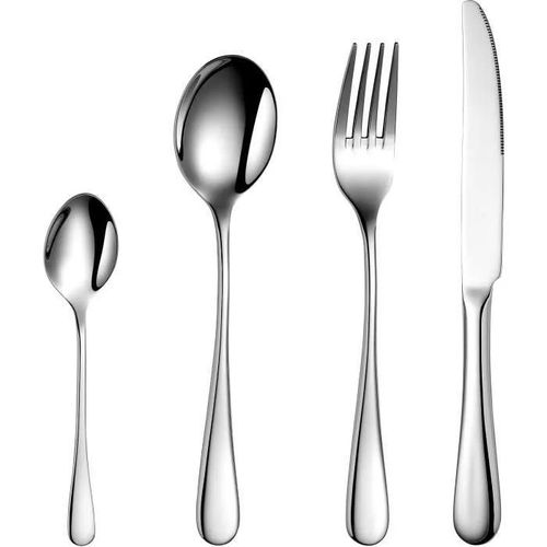 Ménageres - Arthur Martin - Am2202 - 24 Pieces - Acier Inoxydable - Finition Miroir Poli Avec Manche Mat
