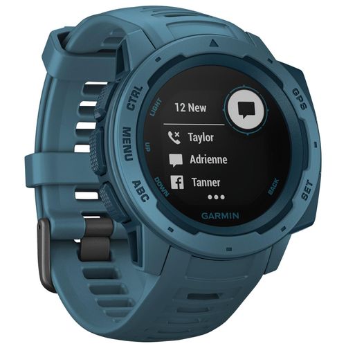 Garmin Instinct - Bleu Lakeside - Montre De Sport Avec Bracelet - Silicone - Bleu Lakeside - Monochrome - Bluetooth, Ant+ - 52 G