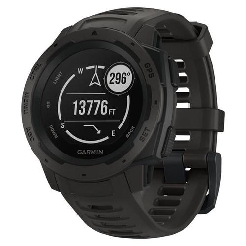 Garmin Instinct Solar - Graphite - Montre De Sport Avec Bracelet - Silicone - Graphite - Taille Du Poignet : 132-224 Mm - Monochrome - Bluetooth, Ant+ - 53 G