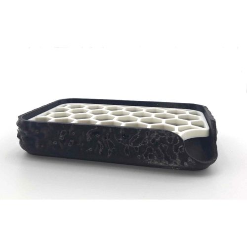 Porte-Savon Noir Original à Égouttage Rapide ¿ Grille Amovible, Séchage Efficace, Facile à Nettoyer, Plastique Écologique, Idéal Salle de Bain, Douche, Cuisine et Évier, Fabrication Française