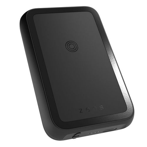Zens Batterie Externe Magnétique Double Avec Support Compatible Avec Magsafe Et Qi2 4.000 Mah Noir