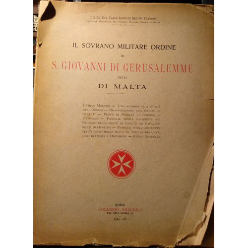 Il Sovrano Militare Ordine S Giovanni Di Gerusalemme Detto Di Malta