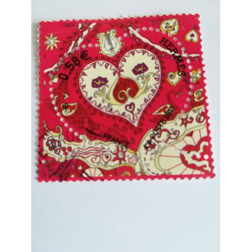 Timbre " Coeur Hermès " Oblitéré