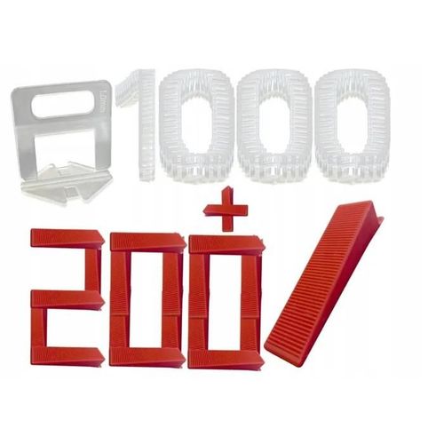 Système Nivellement Carrelage 1000x Clips 1,0 mm + 200x Cales Robustes